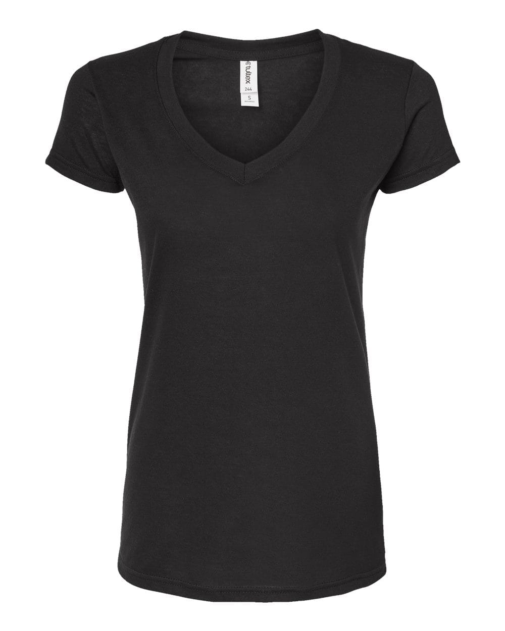 Tultex 10679 XS / Black Tultex 244 Women's Poly-Rich V-Neck T-Shirt