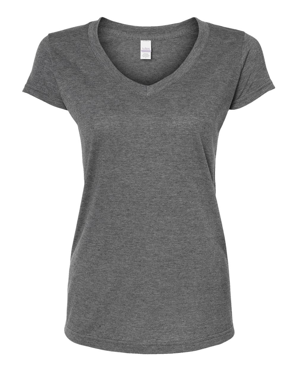 Tultex 10679 XS / Heather Charcoal Tultex 244 Women's Poly-Rich V-Neck T-Shirt