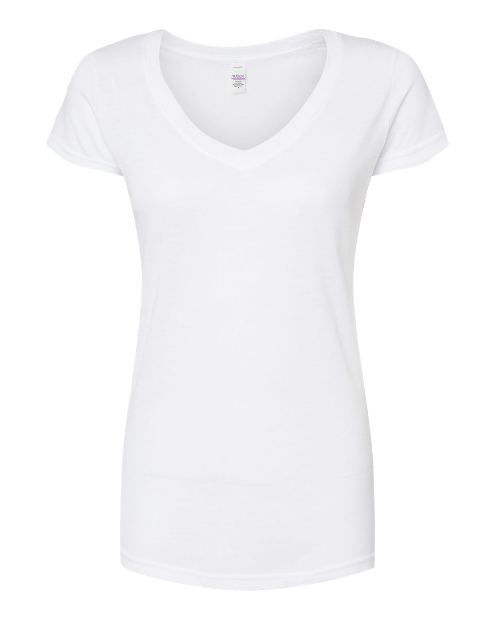 Tultex 10679 XS / White Tultex 244 Women's Poly-Rich V-Neck T-Shirt