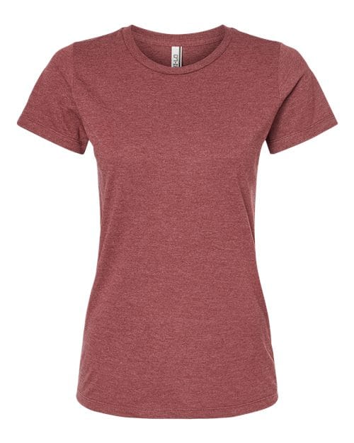 Tultex 10681 XS / Burgundy Heather 542-Women's Premium Cotton Blend T-Shirt