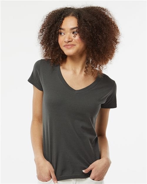 Tultex 10689 Tultex 214: Women's Fine Jersey V-Neck T-Shirt