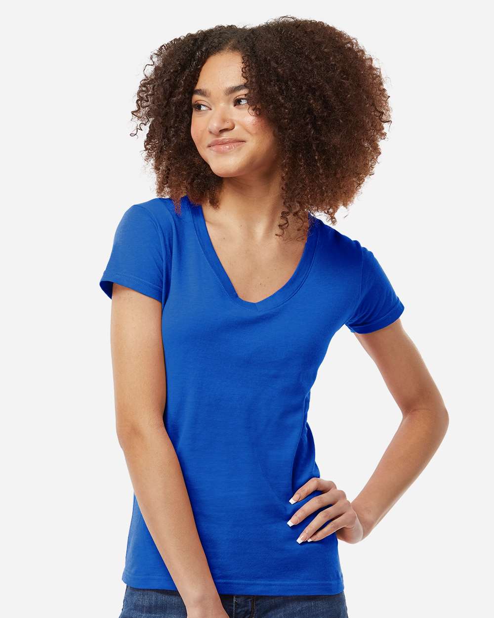 Tultex 10689 Tultex 214 Women's Fine Jersey V-Neck T-Shirt