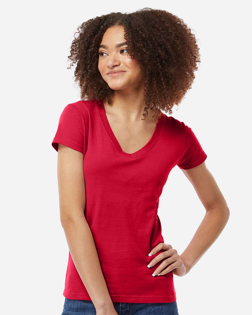 Tultex 10689 Tultex 214 Women's Fine Jersey V-Neck T-Shirt