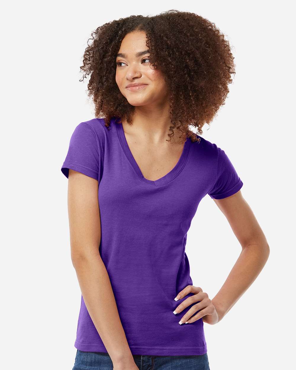 Tultex 10689 Tultex 214 Women's Fine Jersey V-Neck T-Shirt