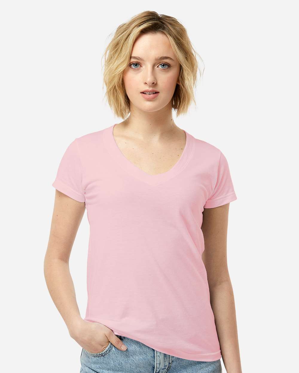 Tultex 10689 Tultex 214 Women's Fine Jersey V-Neck T-Shirt