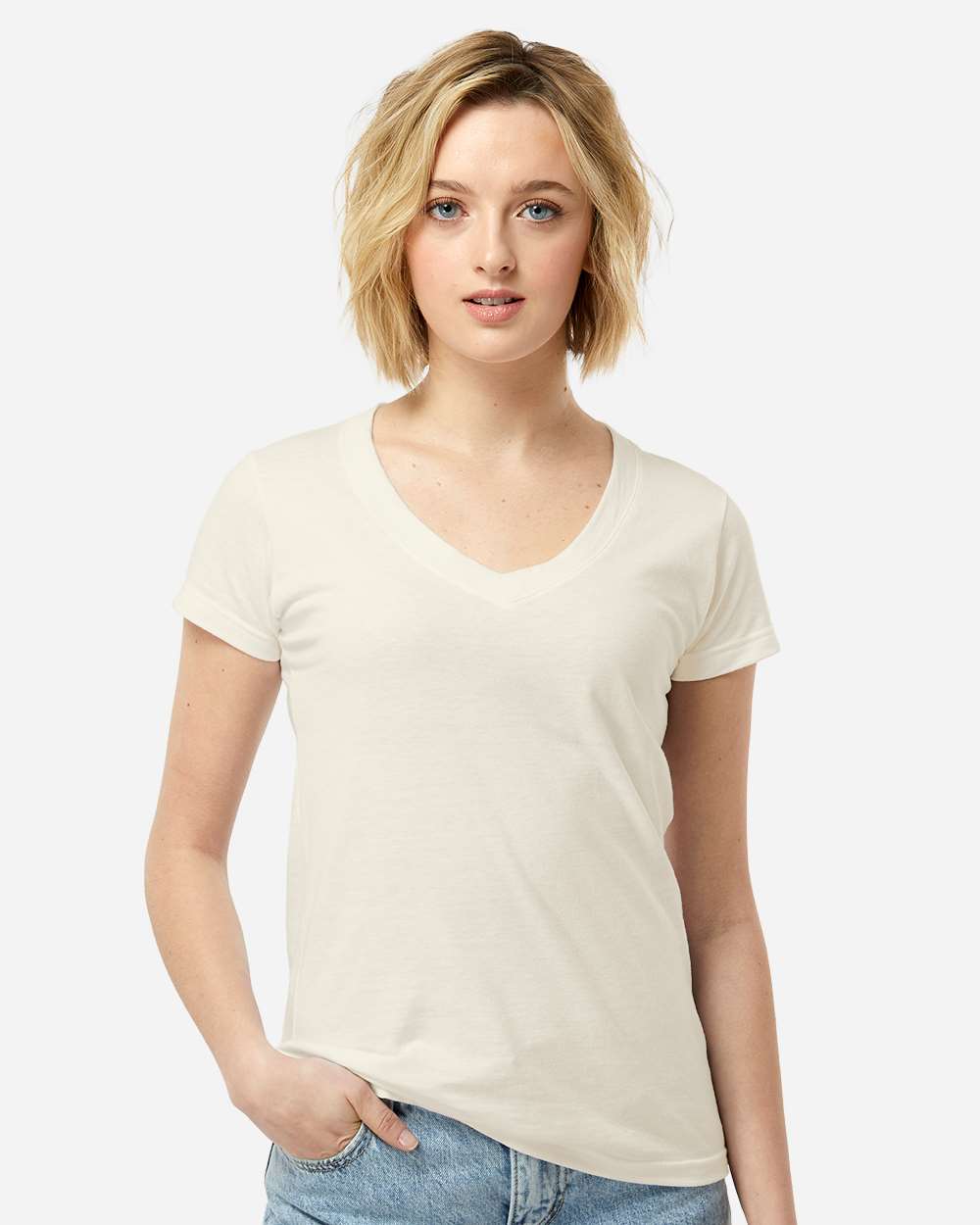Tultex 10689 Tultex 214 Women's Fine Jersey V-Neck T-Shirt