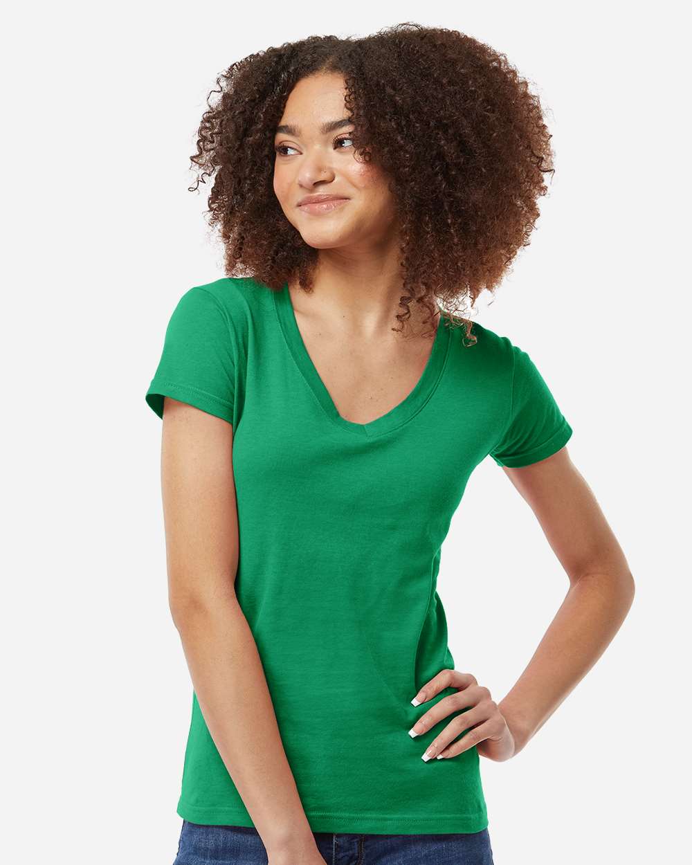 Tultex 10689 Tultex 214 Women's Fine Jersey V-Neck T-Shirt