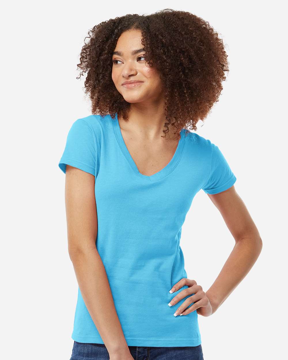 Tultex 10689 Tultex 214 Women's Fine Jersey V-Neck T-Shirt