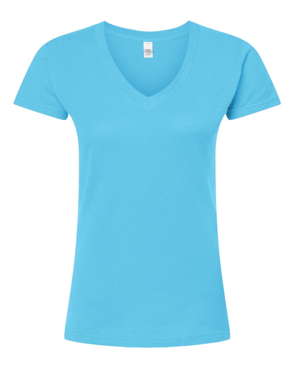Tultex 10689 XS / Aqua Tultex 214 Women's Fine Jersey V-Neck T-Shirt