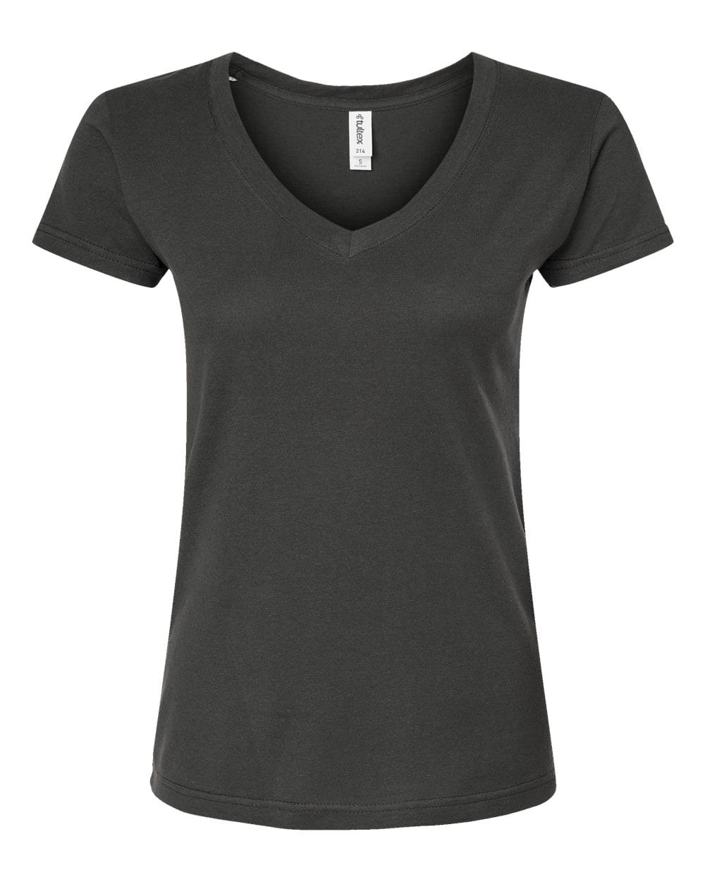 Tultex 10689 XS / Charcoal Tultex 214 Women's Fine Jersey V-Neck T-Shirt