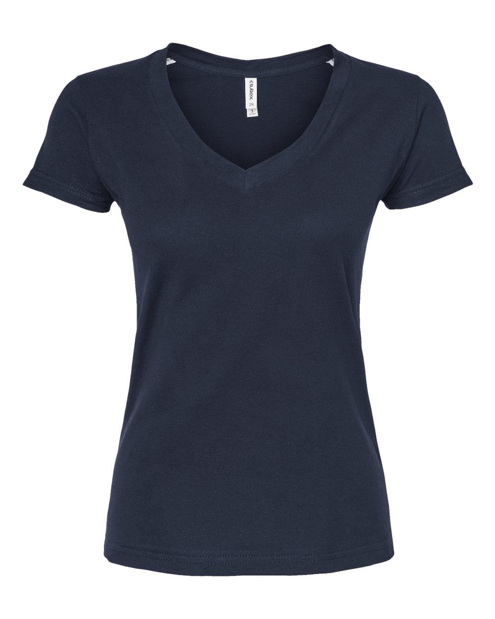 Tultex 10689 XS / Navy Tultex 214 Women's Fine Jersey V-Neck T-Shirt