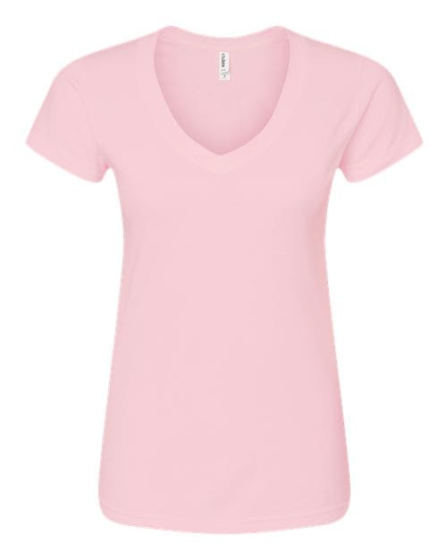 Tultex 10689 XS / Pink Tultex 214: Women's Fine Jersey V-Neck T-Shirt