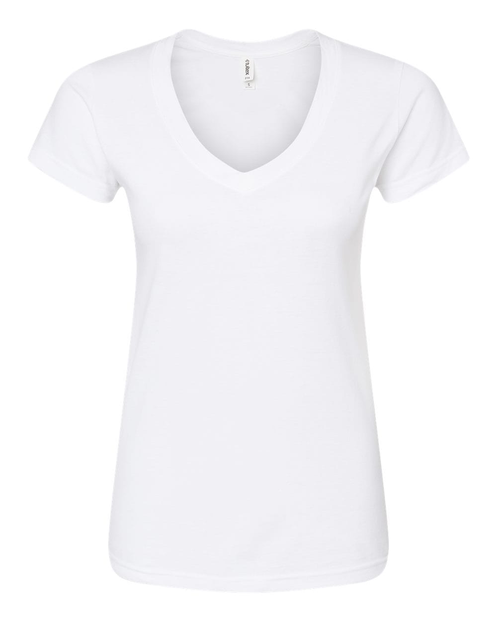 Tultex 10689 XS / White Tultex 214 Women's Fine Jersey V-Neck T-Shirt