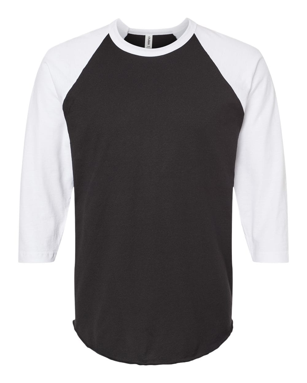 Tultex 10705 XS / Black/ White Tultext 245 Unisex Fine Jersey Raglan T-Shirt