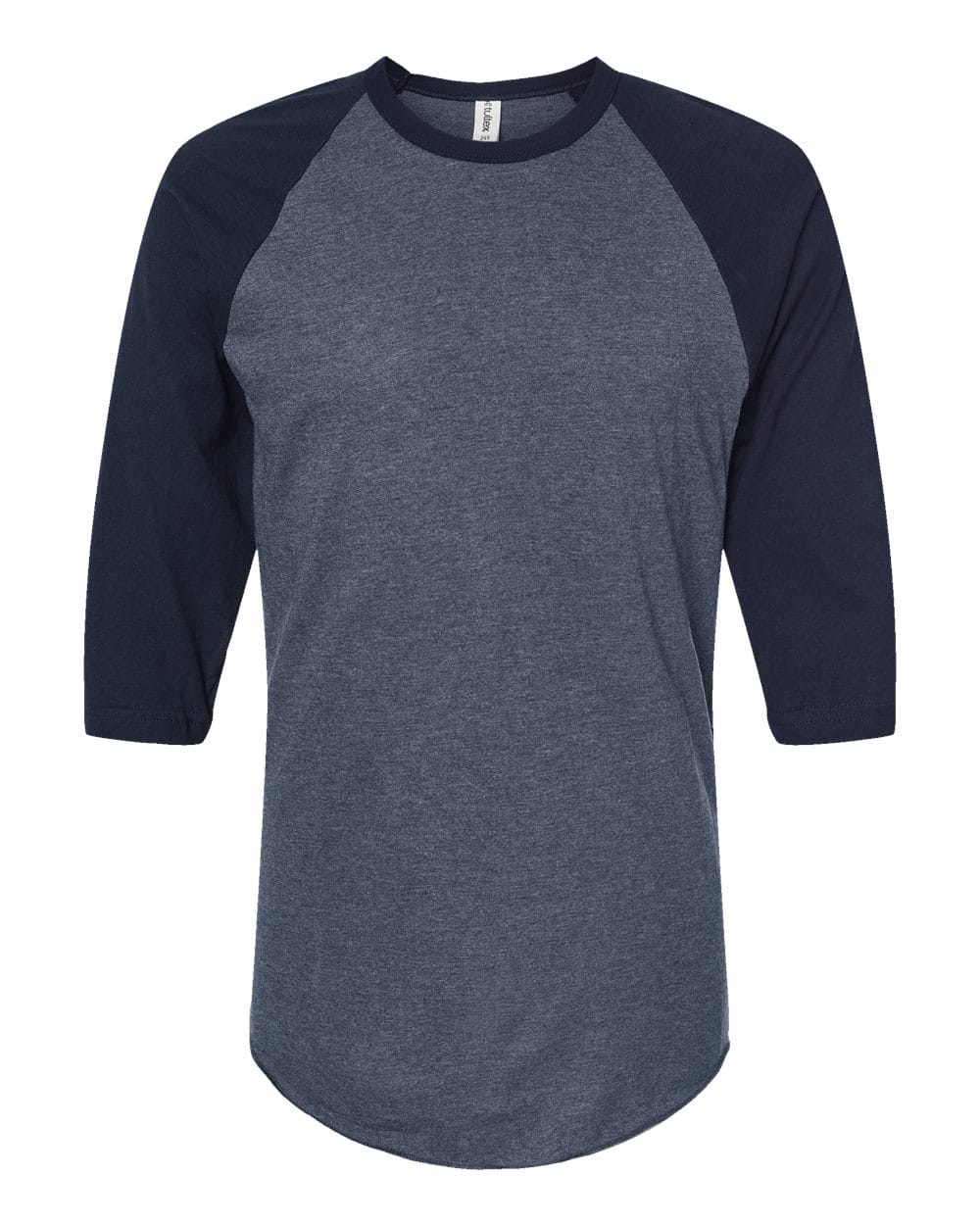 Tultex 10705 XS / Heather Denim/ Navy Tultext 245 Unisex Fine Jersey Raglan T-Shirt