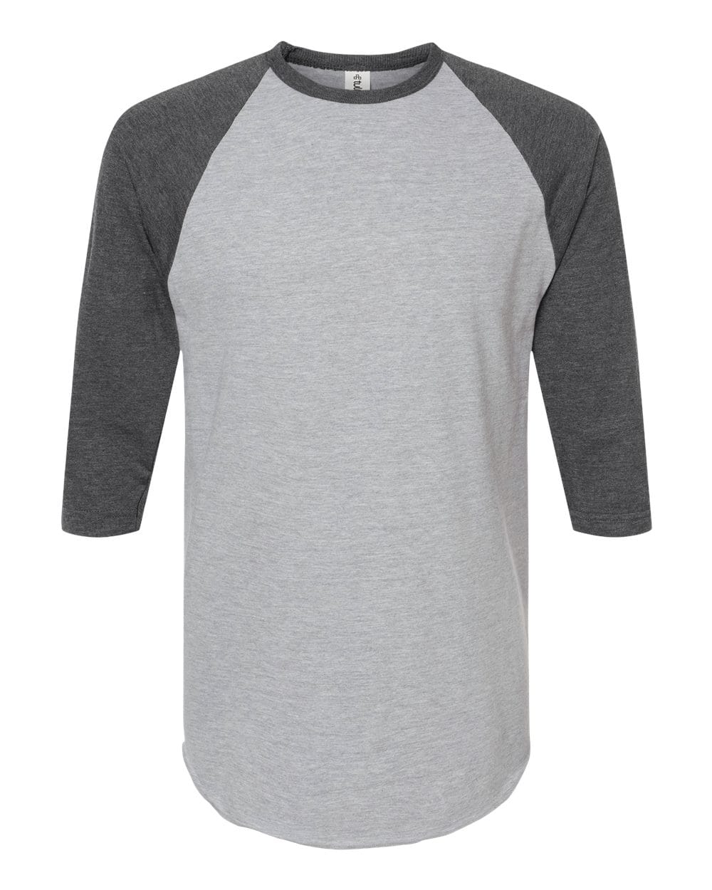 Tultex 10705 XS / Heather Grey/ Heather Charcoal Tultext 245 Unisex Fine Jersey Raglan T-Shirt