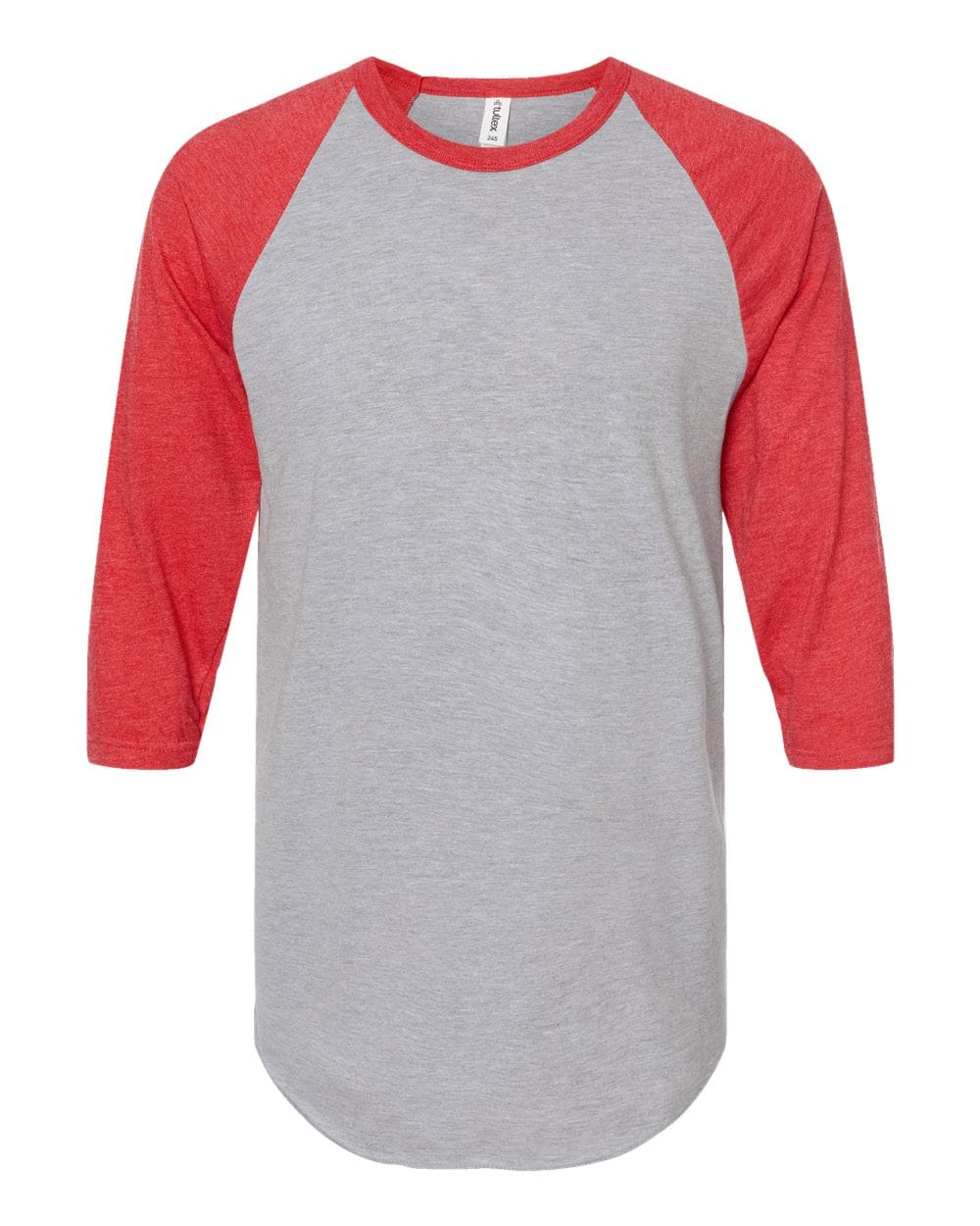 Tultex 10705 XS / Heather Grey/ Heather Red Tultext 245 Unisex Fine Jersey Raglan T-Shirt
