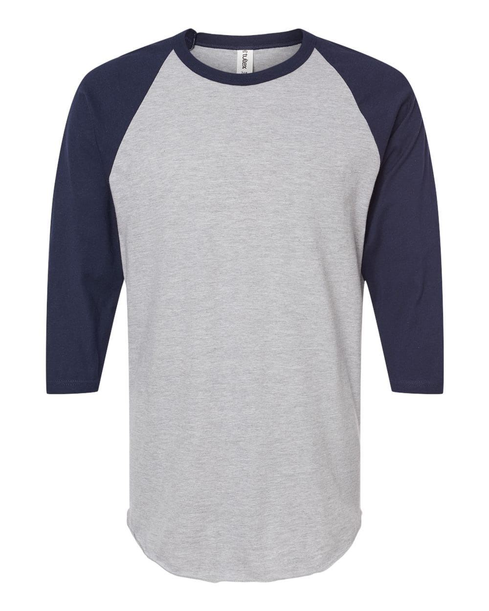 Tultex 10705 XS / Heather Grey/ Navy Tultext 245 Unisex Fine Jersey Raglan T-Shirt