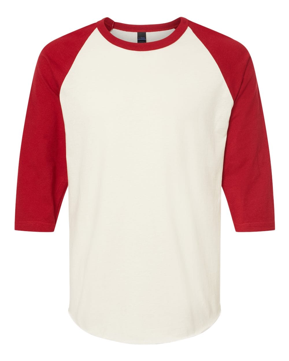 Tultex 10705 XS / Vintage White/ Rio Red Tultext 245 Unisex Fine Jersey Raglan T-Shirt