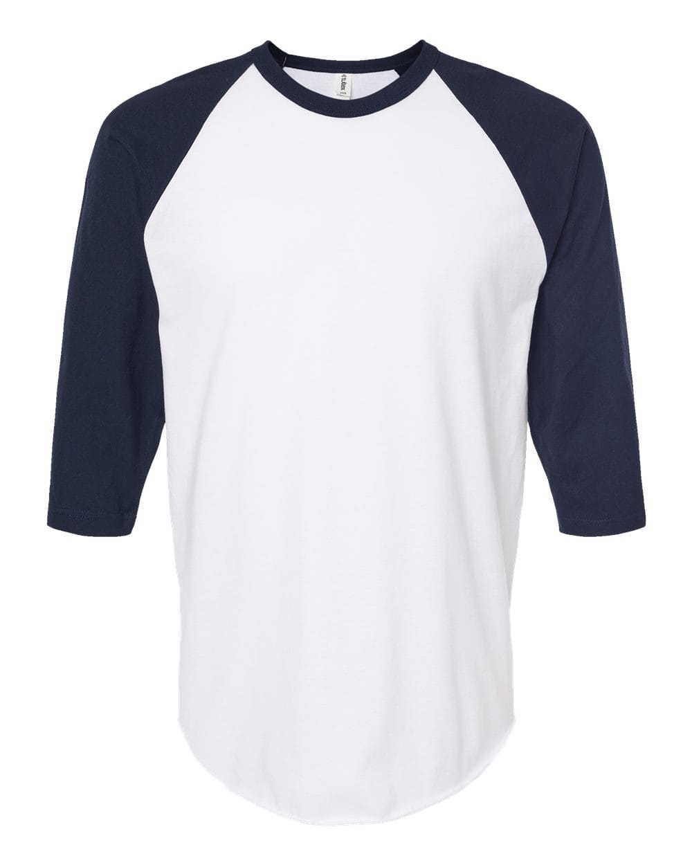 Tultex 10705 XS / White/ Navy Tultext 245 Unisex Fine Jersey Raglan T-Shirt
