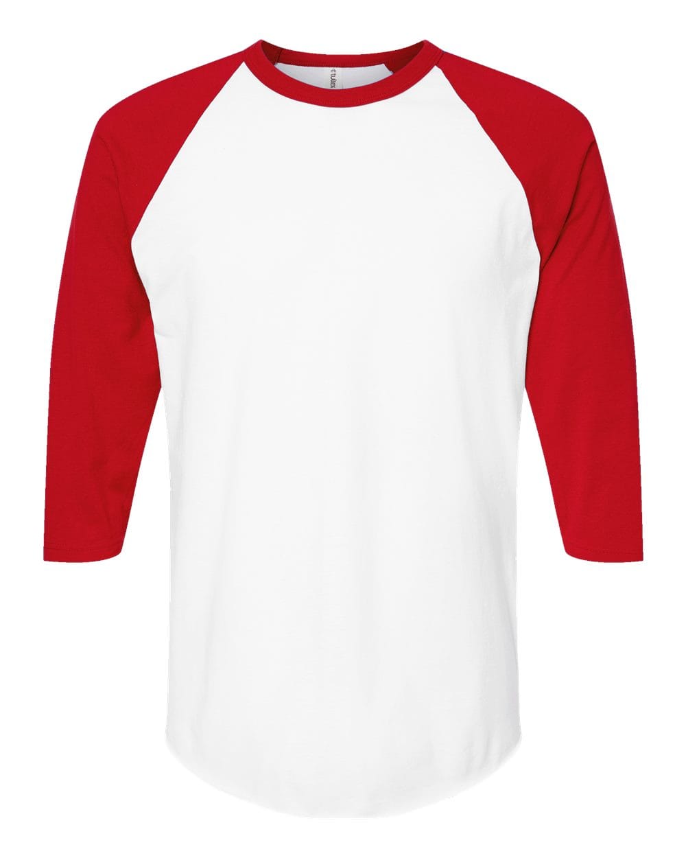 Tultex 10705 XS / White/ Red Tultext 245 Unisex Fine Jersey Raglan T-Shirt