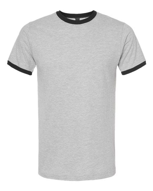 Tultex 10711 XS / Heather Grey/ Black Tultex 246: Unisex Fine Jersey Ringer T-Shirt