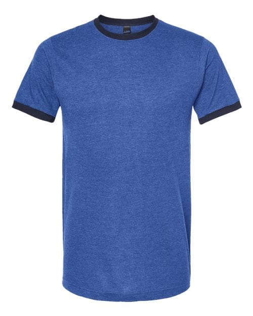 Tultex 10711 XS / Heather Royal/ Navy Tultex 246: Unisex Fine Jersey Ringer T-Shirt