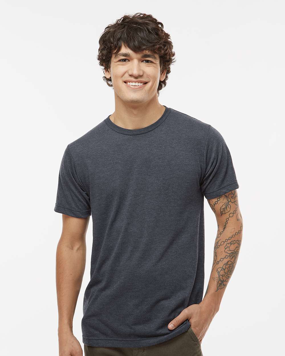 Tultex 10718 XS / Graphite Tri Blend Tultex 254 Men's Tri-Blend T-Shirt