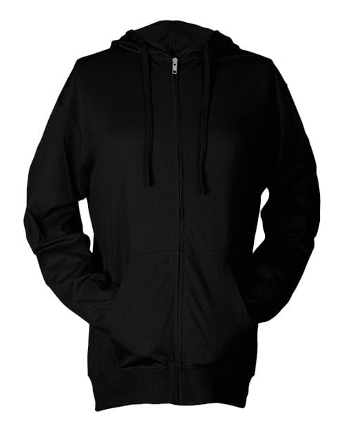 Tultex 10719 XS / Black 260-Unisex Beach Full-Zip Hooded Long Sleeve T-Shirt