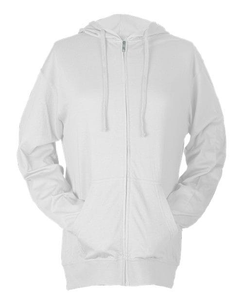 Tultex 10719 XS / White 260-Unisex Beach Full-Zip Hooded Long Sleeve T-Shirt