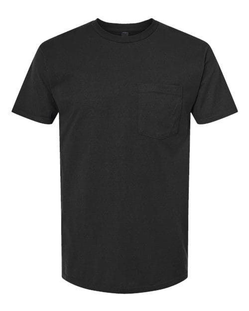 Tultex 10724 S / Black 293-Unisex Heavyweight Jersey Pocket T-Shirt