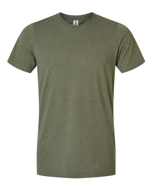 Tultex 602CVC Unisex Combed CVC T-Shirt in Heather Military Green