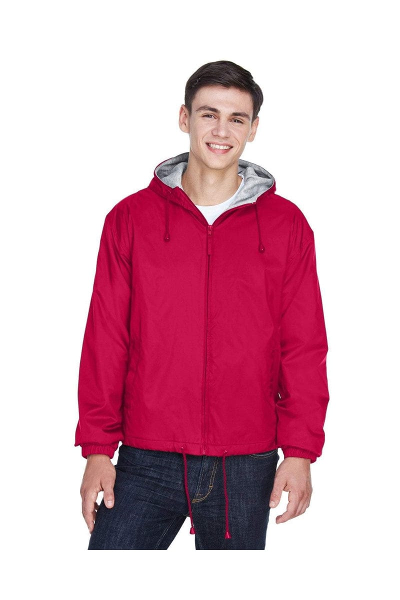 Mens fleece lined hooded jacket best sale