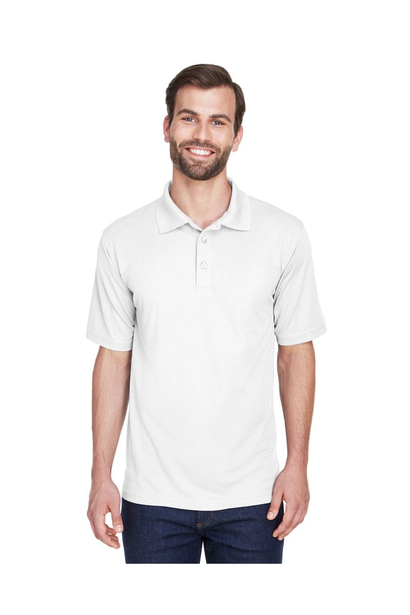 UltraClub Polos/Knits XLT / White UltraClub 8210T: Men's Tall Cool & Dry Mesh Pique Polo