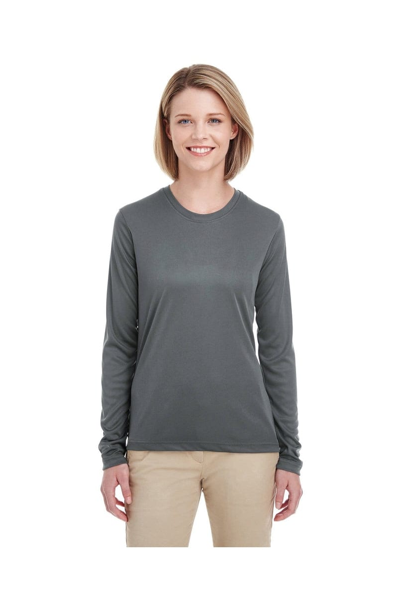 UltraClub T-Shirts S / Charcoal UltraClub 8622W: Ladies' Cool & Dry Performance Long-Sleeve Top