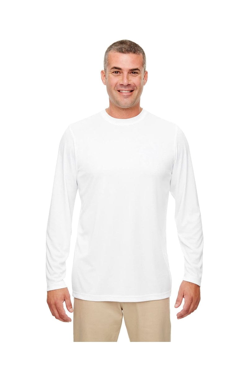 UltraClub T-Shirts S / White UltraClub 8622: Men's Cool & Dry Performance Long-Sleeve Top