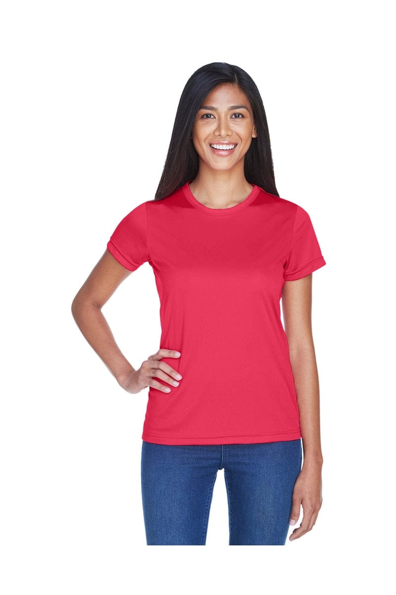 UltraClub 8420L: Ladies' Cool & Dry Sport Performance Interlock T-Shirt in Cardinal