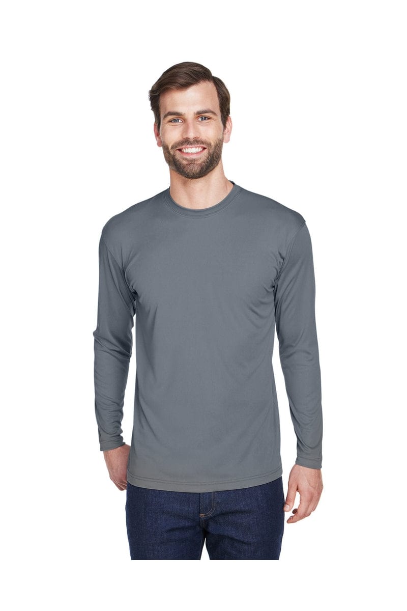 UltraClub T-Shirts XS / Charcoal UltraClub 8422: Adult Cool & Dry Sport Long-Sleeve Performance Interlock T-Shirt