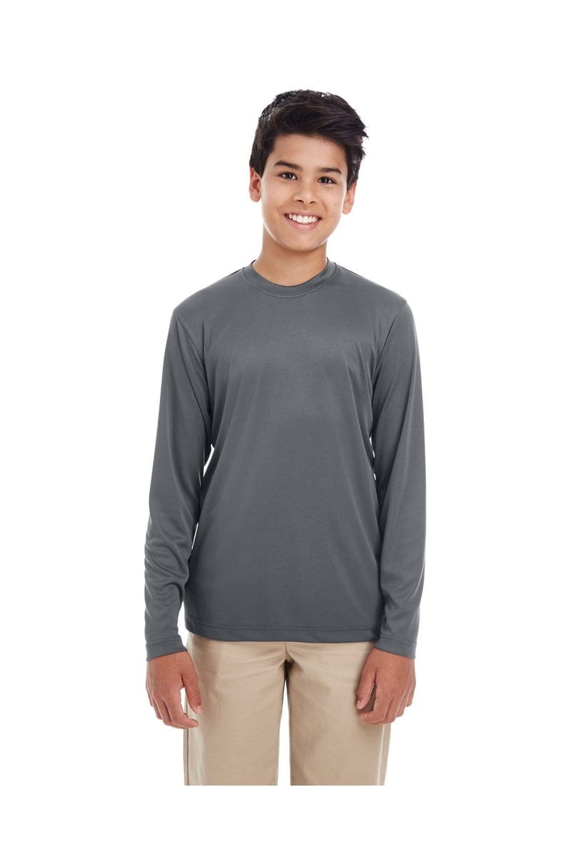 UltraClub T-Shirts XS / Charcoal UltraClub 8622Y: Youth Cool & Dry Performance Long-Sleeve Top
