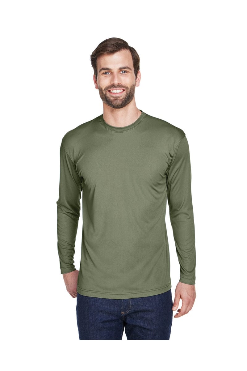 UltraClub T-Shirts XS / Military Green UltraClub 8422: Adult Cool & Dry Sport Long-Sleeve Performance Interlock T-Shirt