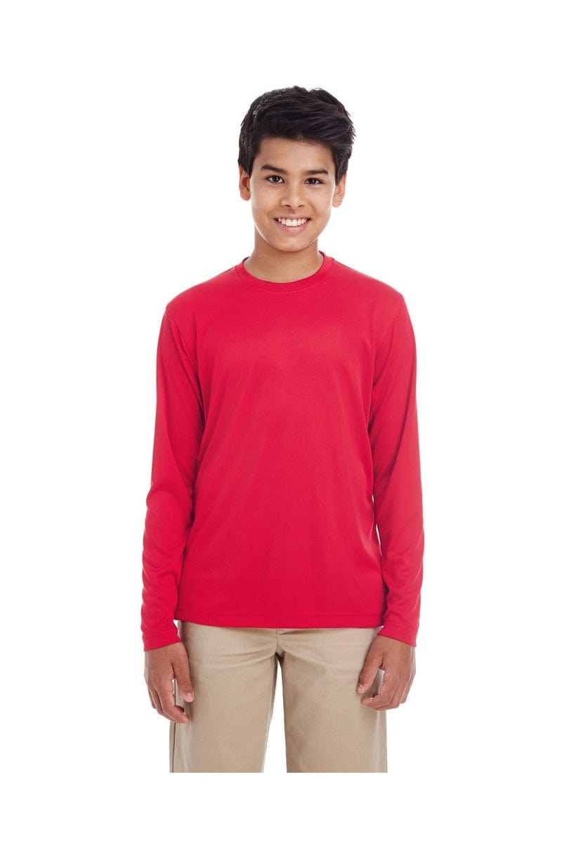 UltraClub T-Shirts XS / Red UltraClub 8622Y: Youth Cool & Dry Performance Long-Sleeve Top