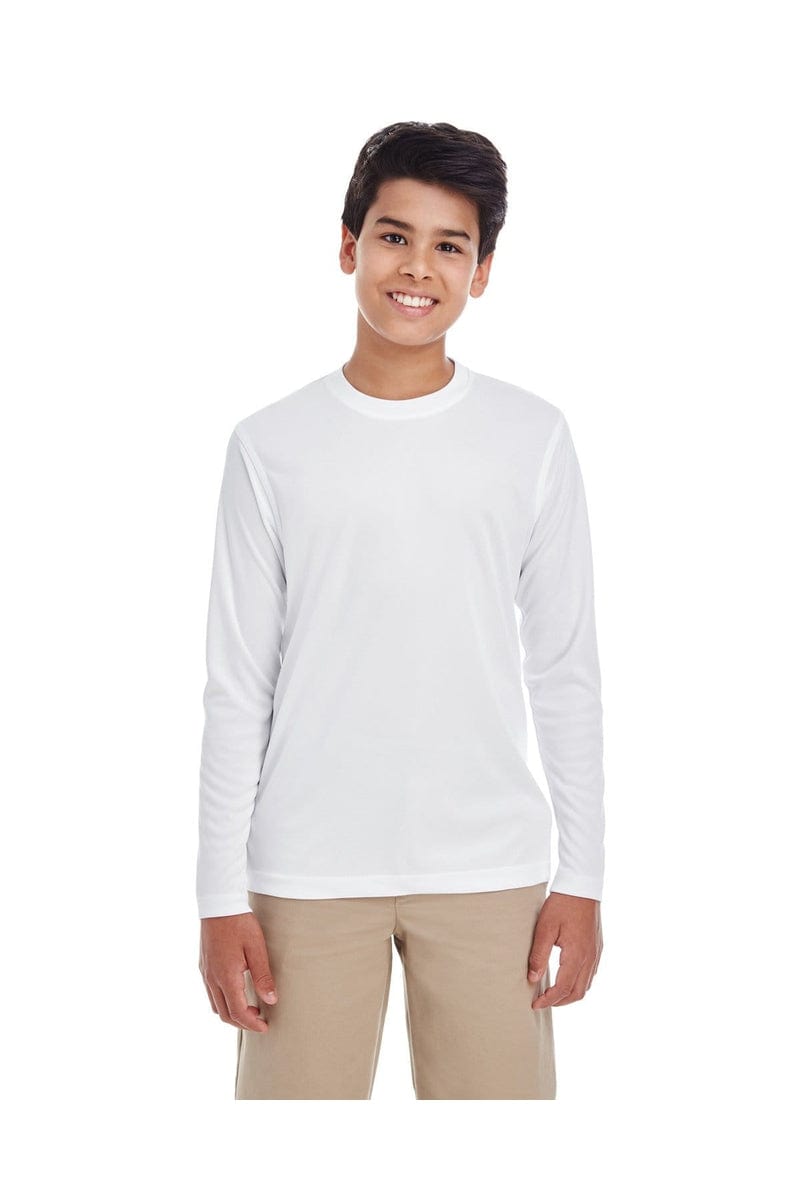 UltraClub T-Shirts XS / White UltraClub 8622Y: Youth Cool & Dry Performance Long-Sleeve Top