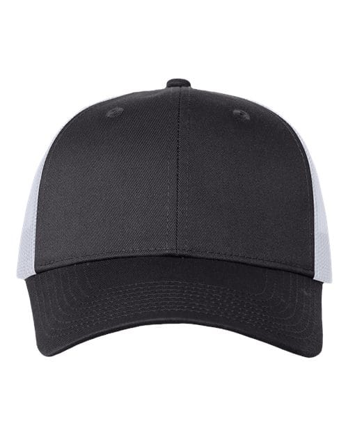 Valucap 458 Adjustable / Charcoal/ White VC400-Mesh-Back Twill Trucker Cap