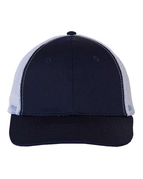 Valucap 458 Adjustable / Navy/ White VC400-Mesh-Back Twill Trucker Cap