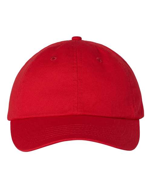 Valucap 494 Adjustable / Red VC300A-Bio-Washed Classic Dad Hat