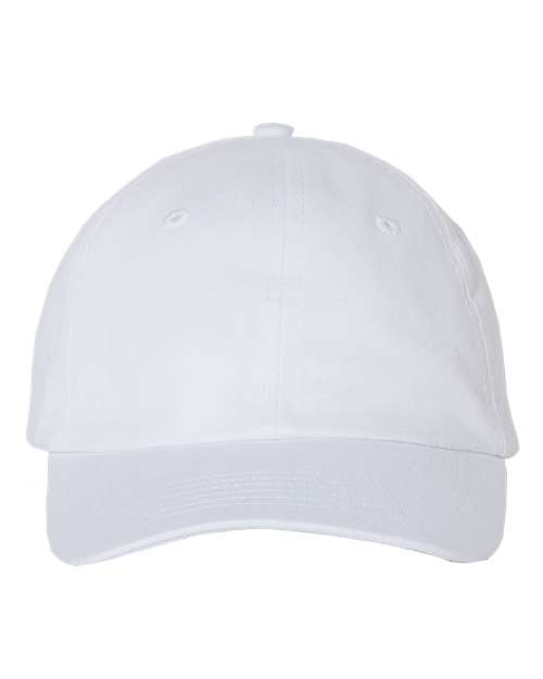 Valucap 650 Adjustable / White VC300Y: Youth Small Fit Bio-Washed Dad Hat