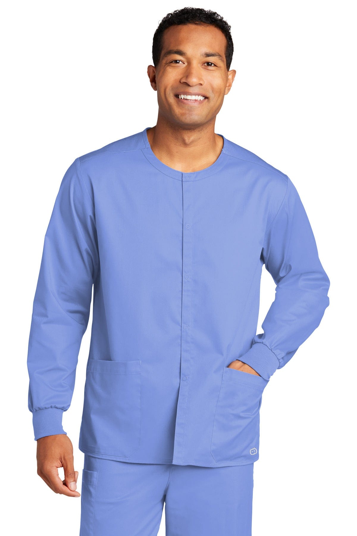 Wonderwink Workwear S / Ceil Blue WonderWink WW3080: Unisex WorkFlex Snap-Front Scrub Jacket