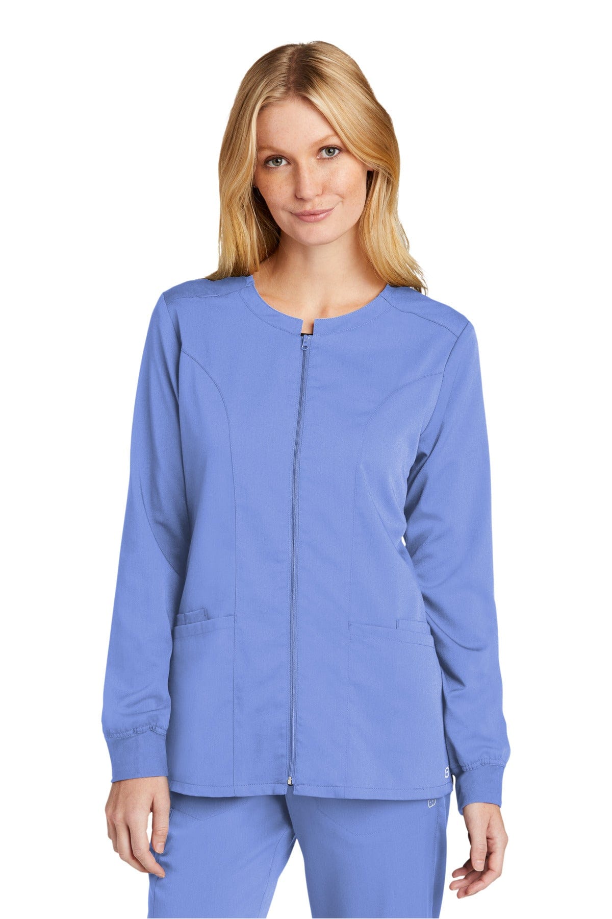 Wonderwink Workwear S / Ceil Blue WonderWink WW4088: Women's Premiere Flex Full-Zip Scrub Jacket