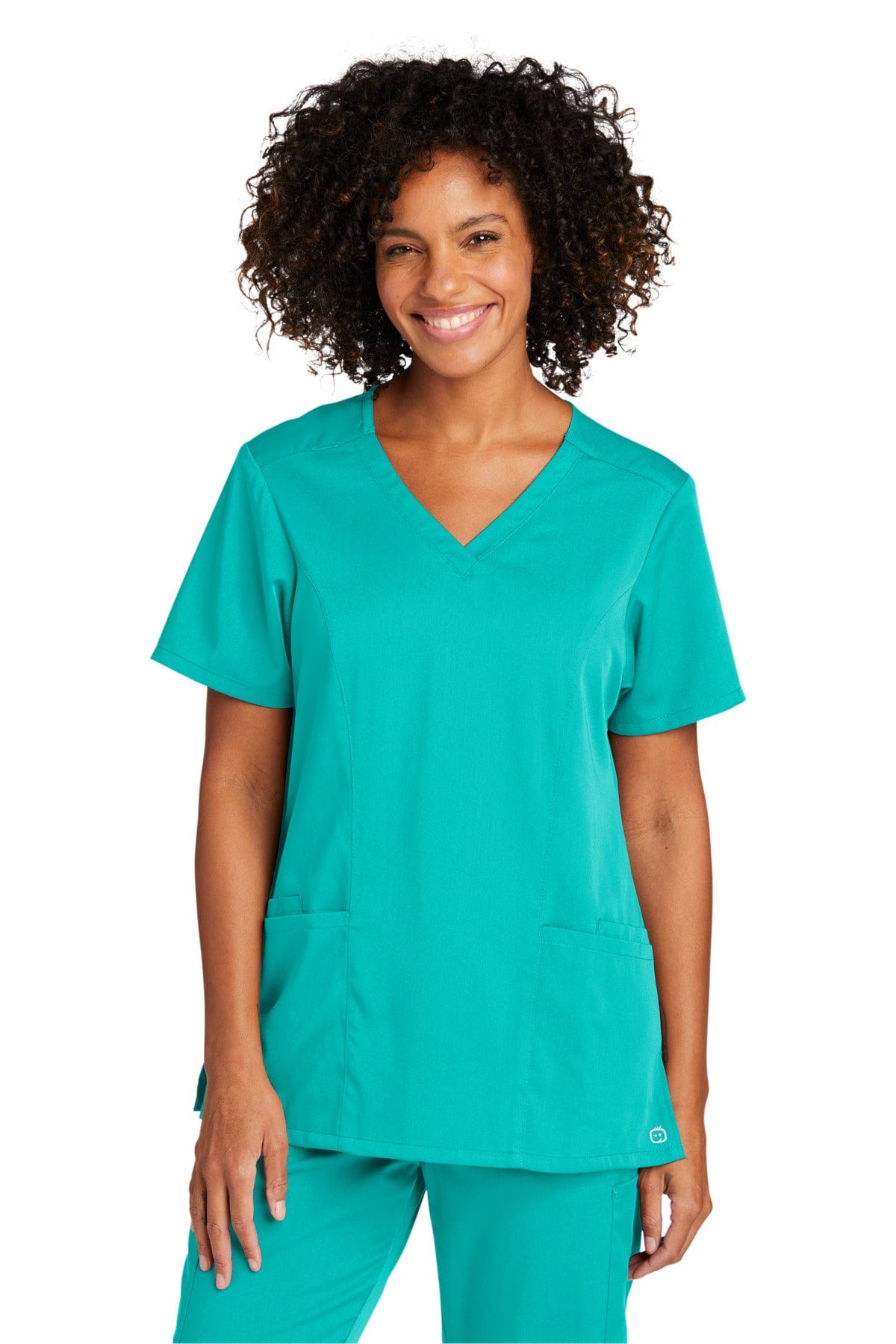 Wonderwink Workwear M / Teal Blue WonderWink WW4168: Women's Premiere Flex V-Neck Top