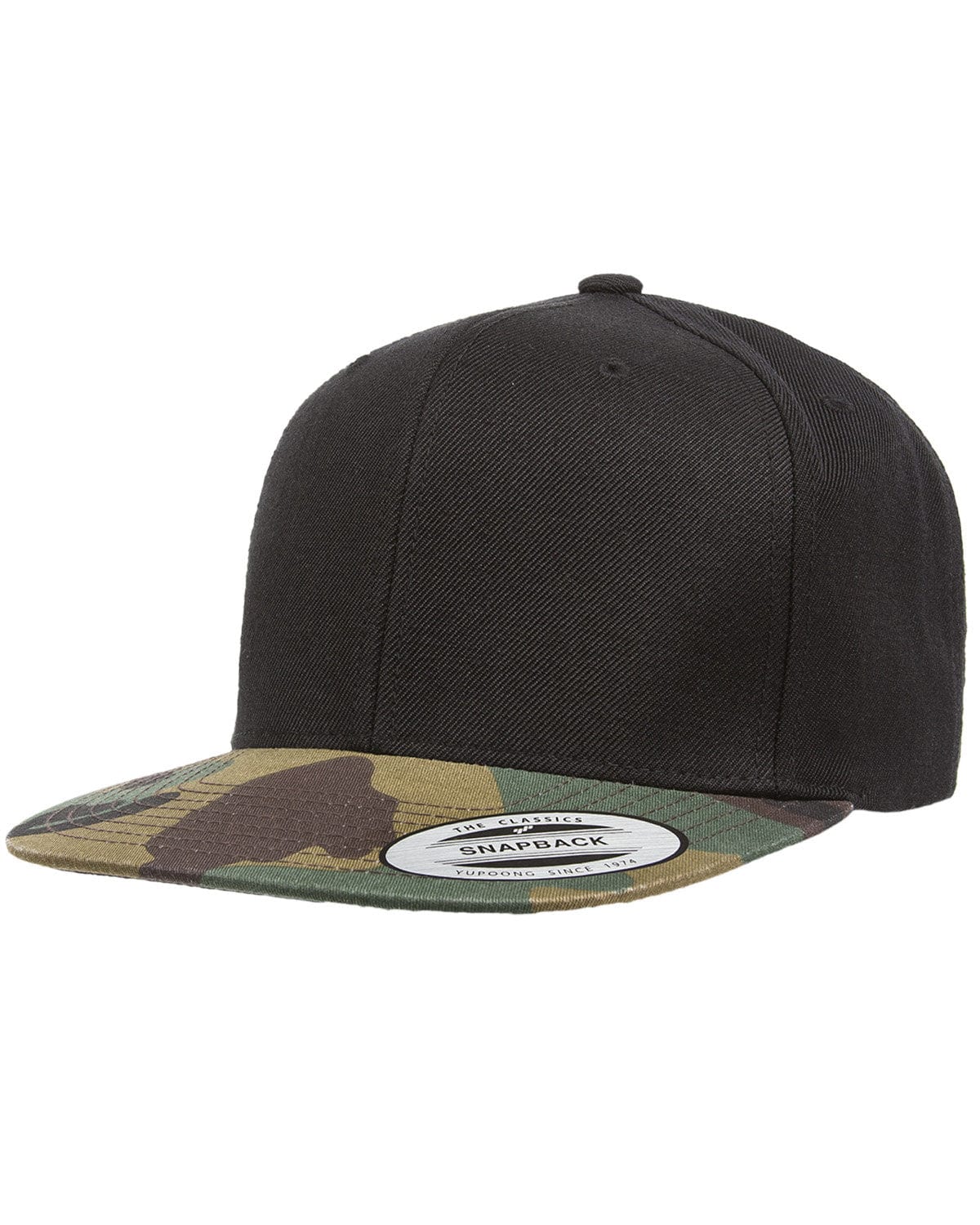 Yupoong Headwear OS / Black/ Camo Yupoong 6089: Adult 6-Panel Structured Flat Visor Classic Snapback